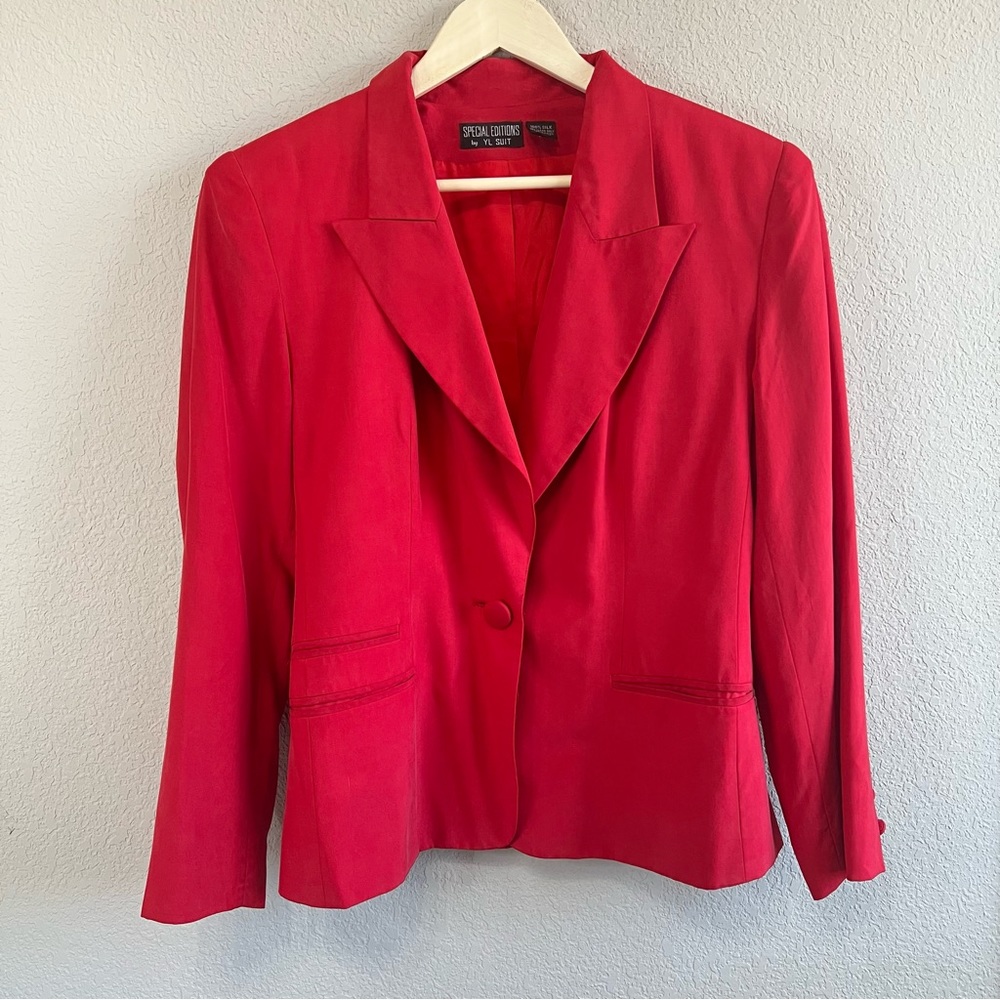 Red silk vintage blazer
